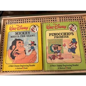 Set of 2 Walt Disney Fun to Read Mickey Meets the Giant & Pinocchio’s Promise